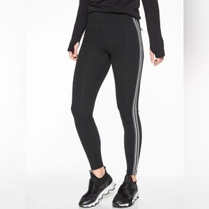 Athleta Track Tux Tight Side Stripe Leggings In Black Size M